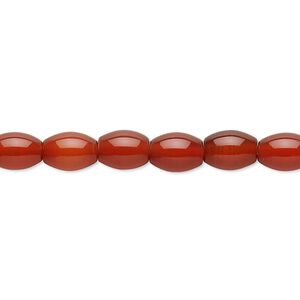 Carnelian 1pkg1, oval bead 15.5-16 inch 8x6mm