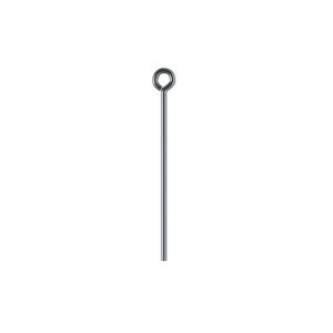 Eye pin, gunmetal-plated brass, 1 inch, 21 gauge. Sold per pkg of 100.