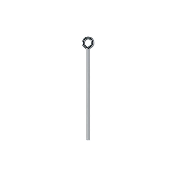 Eye pin, gunmetal-plated brass, 1 inch, 21 gauge. Sold per pkg of 100. image number 0