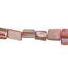 Mother-of-pearl shell 1pkg1, triangle tube bead 14 inch dark pink and tan 7x5mm-11x9mm image number 0