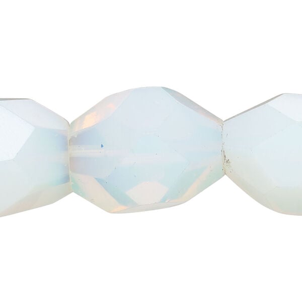 Bead, sea "opal" (glass) 1pkg1, translucent to semitranslucent, large faceted nugget, 15 inches. image number 0