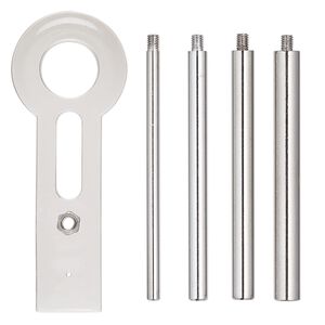 Jump ring maker, steel and plastic, clear, 3-1/2 x 1-1/2 inch base and (4) 3-inch mandrel rods. Sold per 5-piece set.