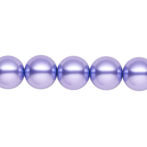 Pearl 2pk violet, Celestial Crystal® 10mm round 15.5-16 inch