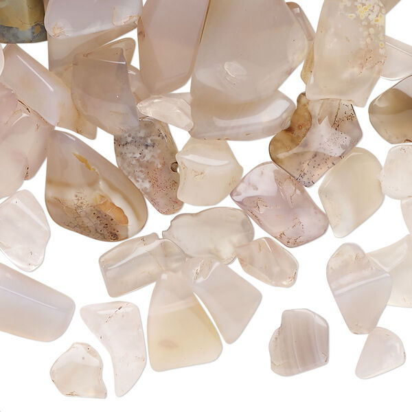 Grey chalcedony 1pkg1, undrilled inlay chip natural 50g mini image number 0