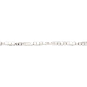 Bead, Hill Tribes, sterling silver, 1-2mm cube. Sold per 8-inch strand, approximately 110 beads.