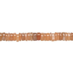 Peach moonstone 1pkg1, hand-cut rondelle bead natural 8 inch 4x1mm-5x2mm