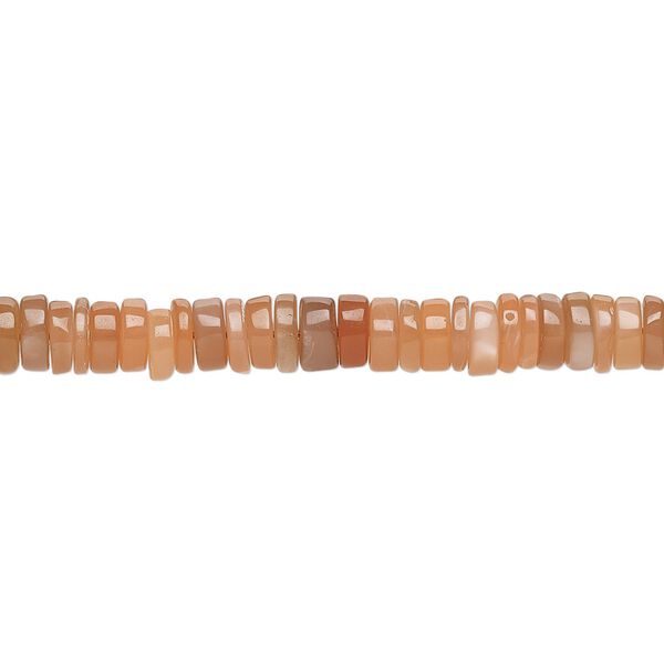 Peach moonstone 1pkg1, hand-cut rondelle bead natural 8 inch 4x1mm-5x2mm image number 0
