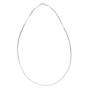 Chain 1pkg1 sterling silver snake, 1.4mm square / lobster claw clasp, Gossamer™ 18 inch