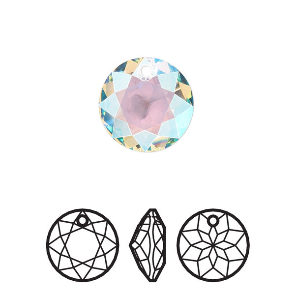 Drop 1pk crystal shimmer, Crystal Passions® 14mm pendant classic cut 6430 image number 0