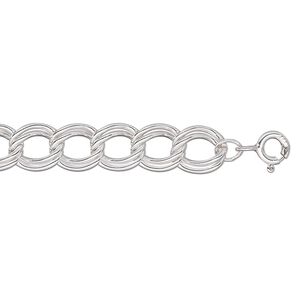 Chain, Argentium® silver, 7mm double oval, 7 inches with springring clasp. Sold individually.