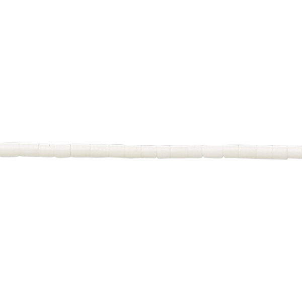 Bead, white "jasper" (imitation) (plastic), opaque, 2-3mm heishi. Sold per 22-inch strand. image number 0