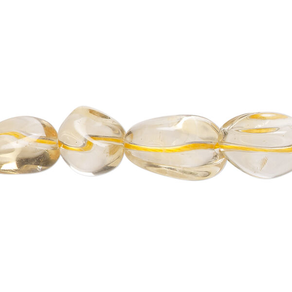 Bead, citrine (heated), small hand-cut nugget, Mohs hardness 7. Sold per 15-inch strand, approximately 30 beads. image number 0