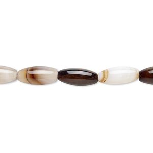 Brown striped agate 1pkg1, oval bead 15 inch 12x5mm