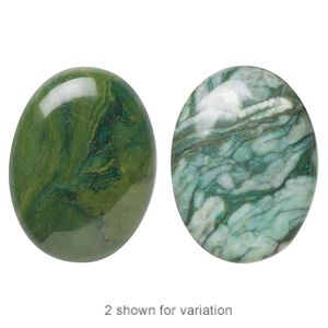 African "jade" 1pkg1, oval cab natural calibrated 40x30mm