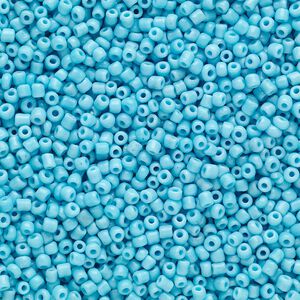 Seed bead, Ming Tree™, glass, pkg/1 pound, #11 round, opaque turquoise blue.