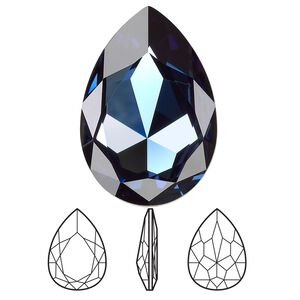Fancy stone 1pk Montana foil back, Crystal Passions® 30x20mm pear 4327