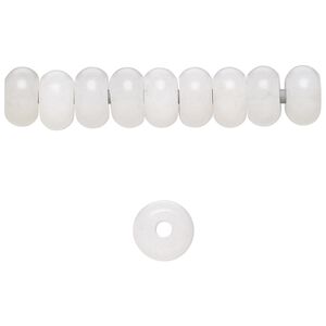 Snow quartz 1pkg10, rondelle bead natural 8x5mm