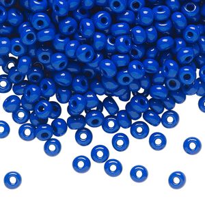 Seed bead, Preciosa Ornela Czech glass, pkg/500g, #6 rocaille, opaque blue, (33050).