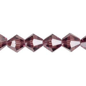 Bead 1pk transparent amethyst purple, Celestial Crystal® 10mm bicone 8 inch