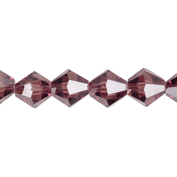 Bead 1pk transparent amethyst purple, Celestial Crystal® 10mm bicone 8 inch image number 0