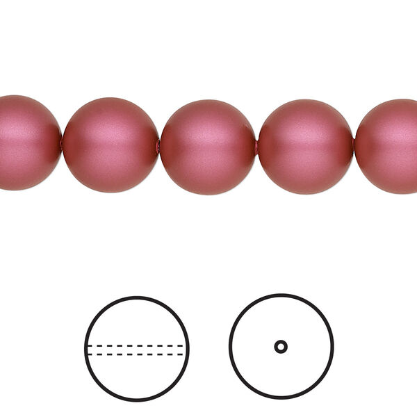 Pearl 100pk mulberry pink, Swarovski® 10mm round 5810 image number 0