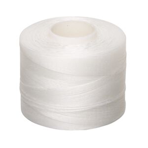 Thread, Nymo®, nylon, white, size D. Sold per 250-yard spool.