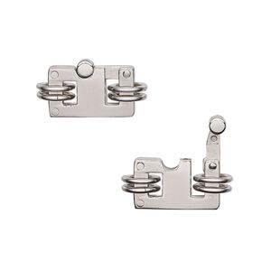 Clasp 1pkg1, 15x10mm rectangle / 7mm 18 gauge closed jump ring, stainless steel 1-strand