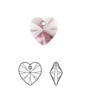 Drop 2pk iris, Crystal Passions® 14mm pendant heart 6228
