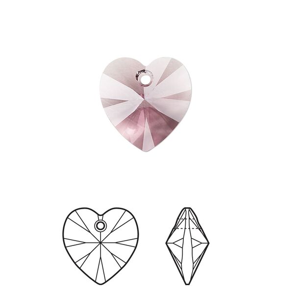 Drop 2pk iris, Crystal Passions® 14mm pendant heart 6228 image number 0