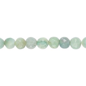 Mint green Peruvian opal 1pkg1, hand-cut faceted round bead natural 12 inch 5-6mm