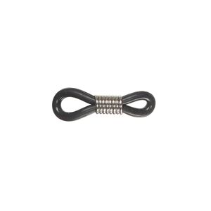 Eyeglass holder, silicone and stainless steel, black, 21x6mm-23x7mm adjustable coil. Sold per pkg of 10.