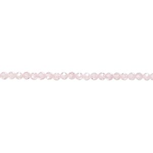 Bead, cubic zirconia, pink, 2mm micro-faceted round, Mohs hardness 8-1/2. Sold per 8-inch strand, approximately 95 beads.