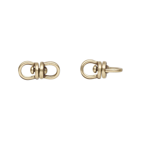 Link, JBB Findings, antiqued brass, 13.5x6mm with center swivel. Sold per pkg of 2. image number 0