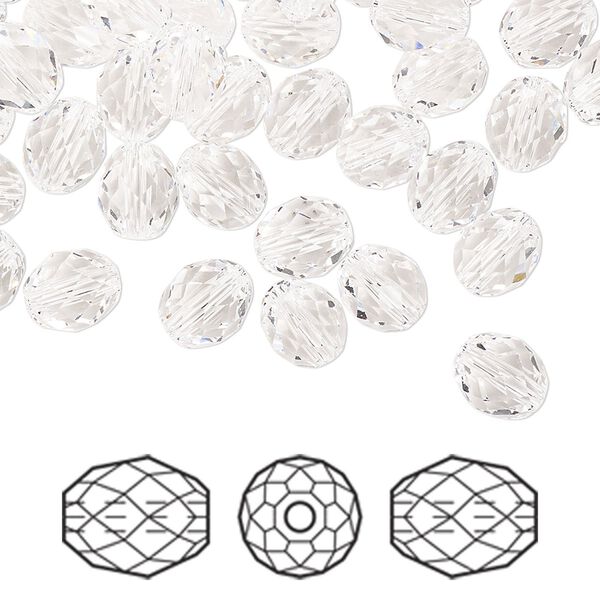 Bead 288pk crystal, Swarovski® 7x6mm olive briolette 5044 image number 0