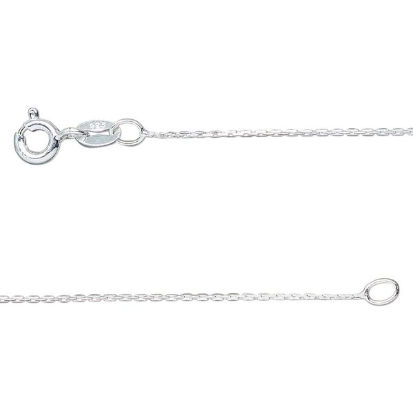Sterling silver 1pkg1, flat cable Gossamer™ chain 18 inch / springring clasp 0.65mm image number 0