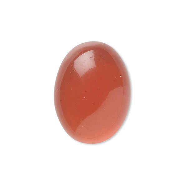 Cabochon, carnelian (dyed / heated), 12x10mm calibrated oval, B grade, Mohs hardness 6-1/2 to 7. Sold per pkg of 6. image number 0