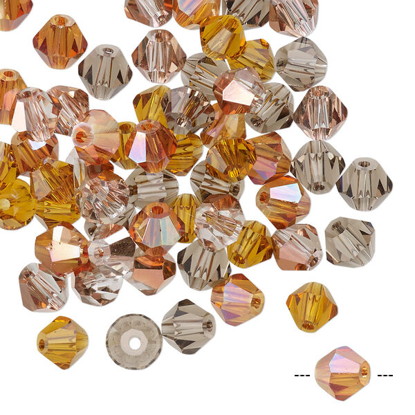 Bead mix 60pk 16 facets fall, Celestial Crystal® 6mm bicone image number 0