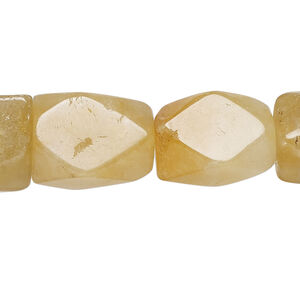 Golden "jade" 1pkg1, faceted nugget bead natural, 15 inch medium