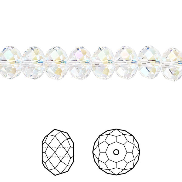 Bead 144pk crystal shimmer 2X, Crystal Passions® 8x6mm rondelle 5040 image number 0