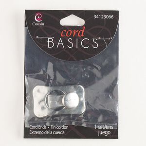 Clasp hook&eye 1pkg1 silver-plated "pewter" (zinc alloy), 28x24mm-29x24mm / fits 8x3mm-9.5x2.5mm cord, antique 1-strand