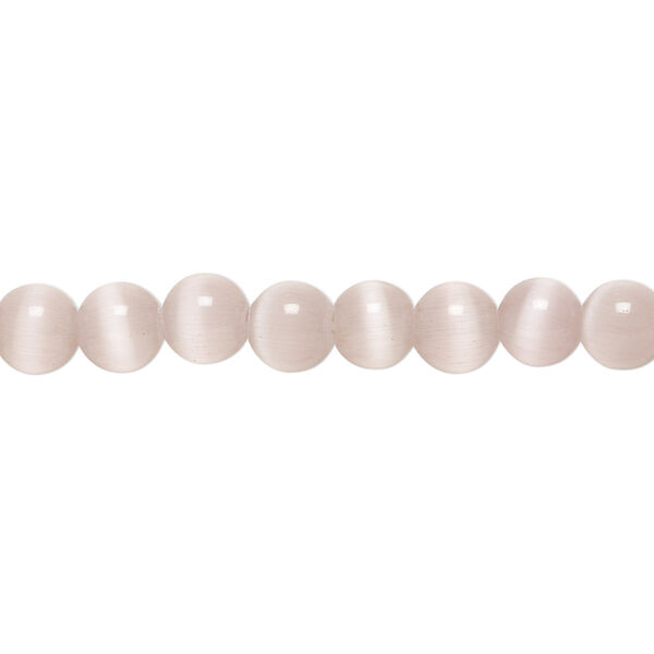Bead, cat's eye glass (fiber optic glass), lavender, 6mm round, quality grade. Sold per 15-1/2" to 16" strand. image number 0