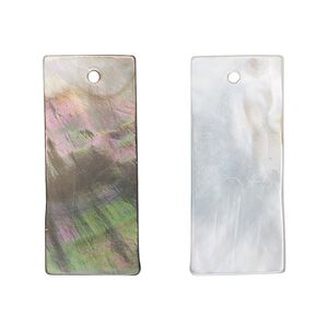 Focal, black lip shell (natural), 30x13mm rectangle, Mohs hardness 3-1/2. Sold per pkg of 2.