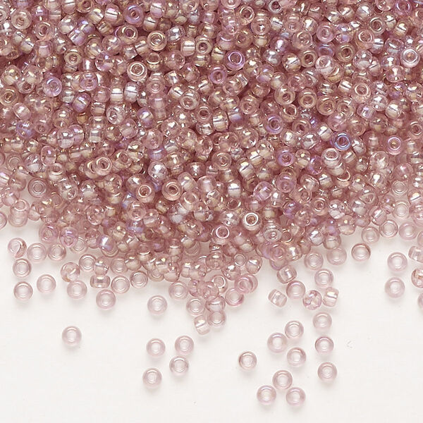 Seed bead, Preciosa Ornela Czech glass, pkg/50g, #11 rocaille, translucent solgel dyed rainbow pearl, (41113). image number 0