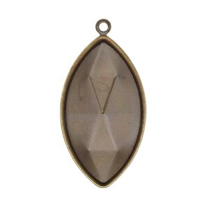 Focal, Almost Instant Jewelry®, antique gold-plated brass, 34x19mm marquise with 32x17mm marquise setting. Sold per pkg of 2.