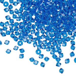 Bead 48pk Capri blue, Preciosa Czech crystal 3mm bicone