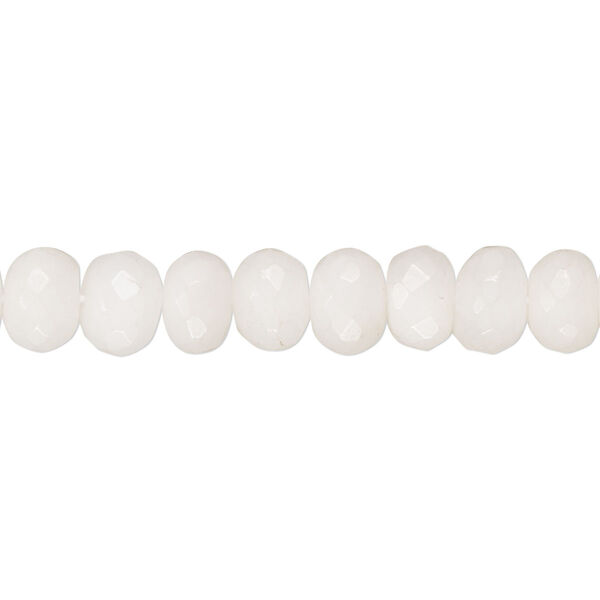 Bead, snow quartz (natural), 7x4mm-8x6mm hand-cut rondelle, B grade, Mohs hardness 7. Sold per 14-inch strand, approximately 70 beads. image number 0