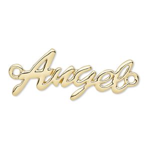 Focal, gold-finished "pewter" (zinc-based alloy), 34x15mm single-sided "Angel." Sold individually.