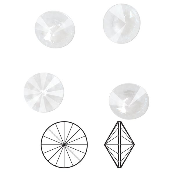 Chaton 144pk crystal electric white ignite LacquerPRO, Swarovski® 14mm rivoli 1122 image number 0