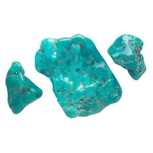 Turquoise 1pkg3, top-drilled freeform focal mix 20x14mm-54x45mm