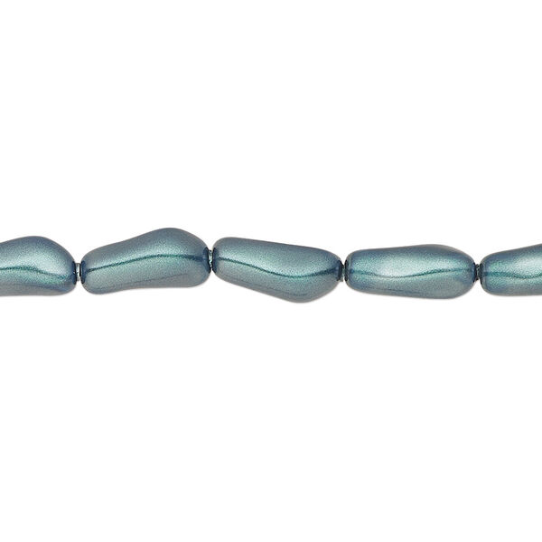 Pearl 10pk iridescent Tahitian look, Crystal Passions® 10x4mm baroque elongated 5844 image number 0